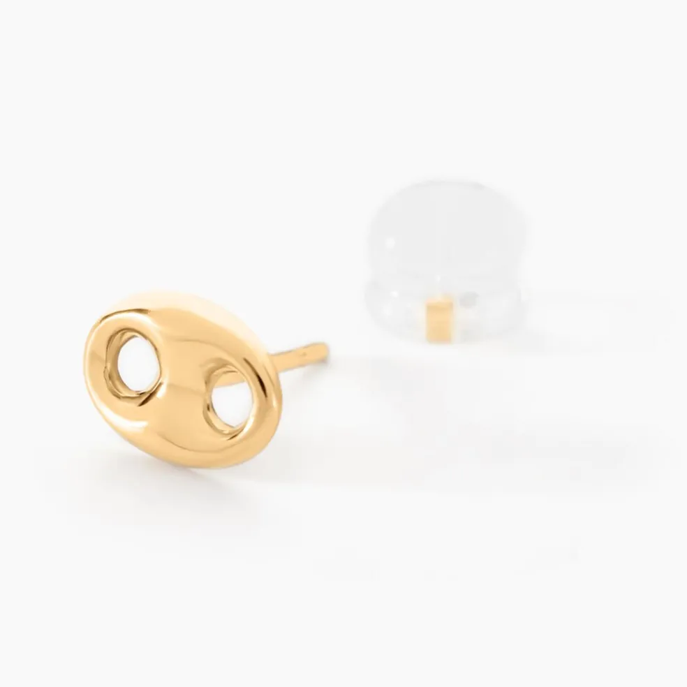 Boucles D'oreilles Puces Cara Grain De Cafe Or Jaune