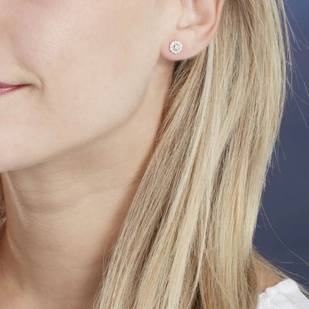 Boucles D'oreilles Puces Charletta Or Jaune Diamant