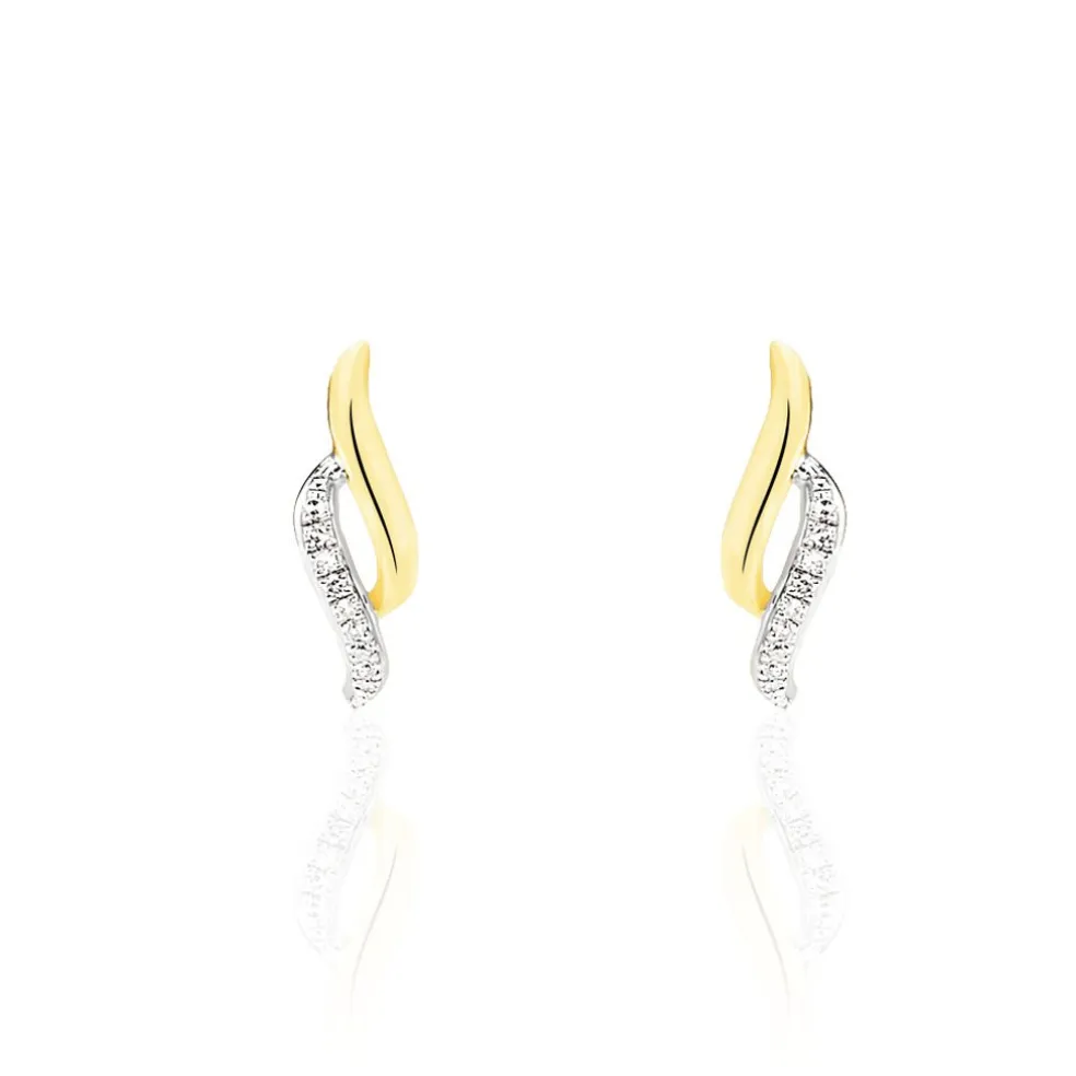 Boucles D'oreilles Puces Callum Or Jaune Diamant