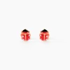 Boucles D'oreilles Puces Coccinella Or Jaune Oxyde De Zirconium