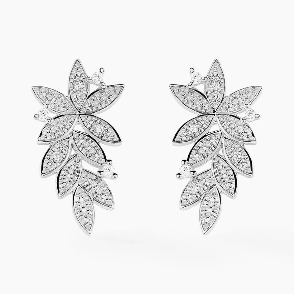 Boucles D'oreilles Puces Cezar Or Jaune Diamant