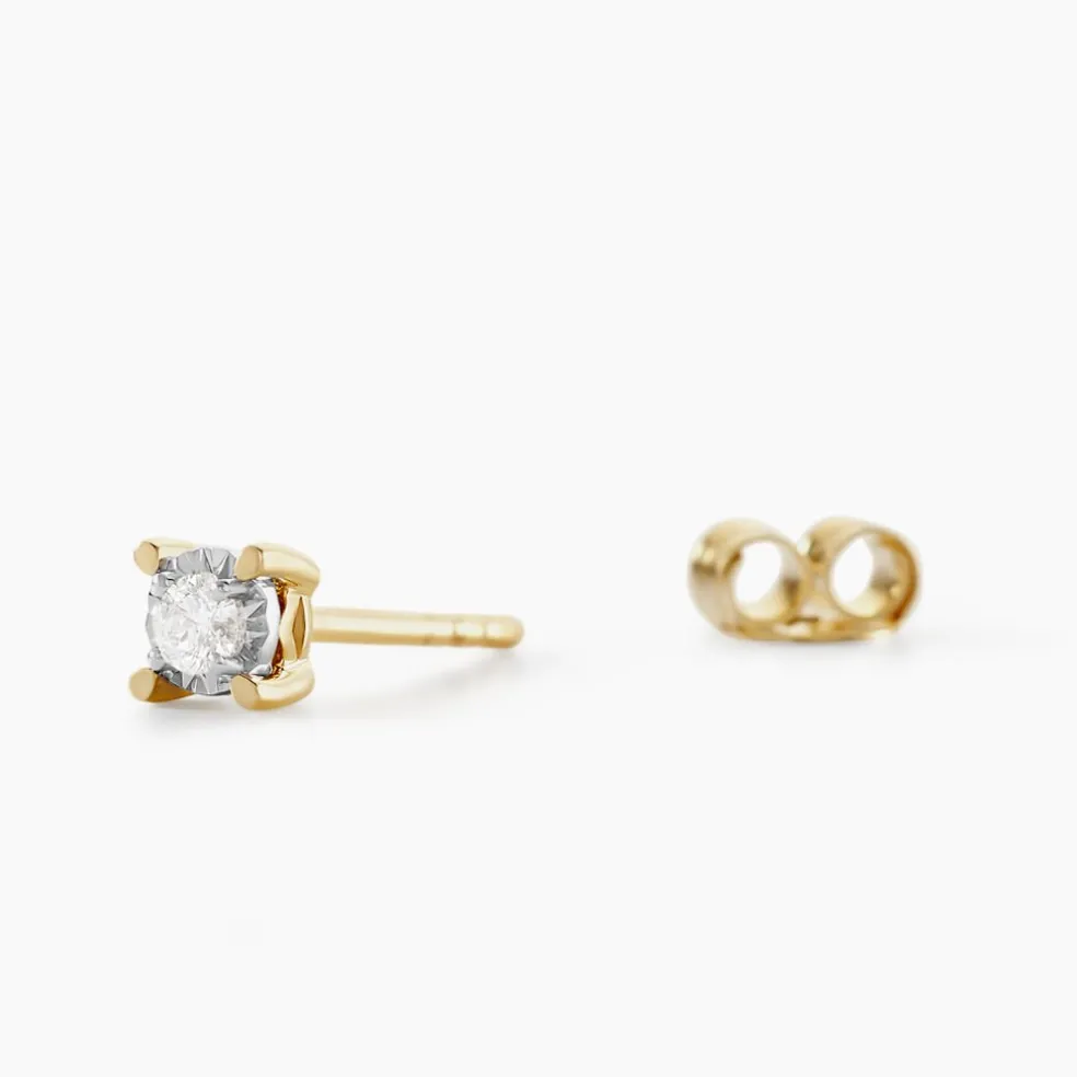 Boucles D'oreilles Puces Diamotion Or Jaune Diamant