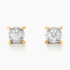 Boucles D'oreilles Puces Diamotion Or Jaune Diamant