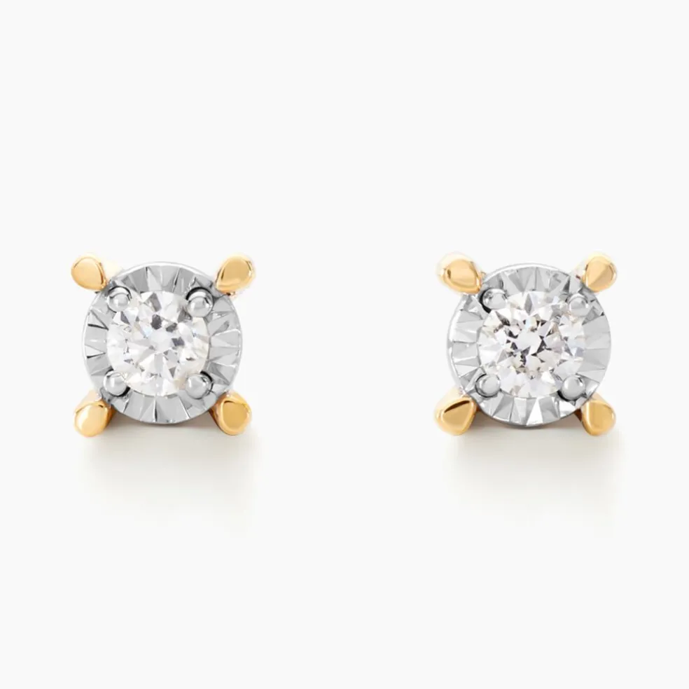 Boucles D'oreilles Puces Diamotion Or Jaune Diamant