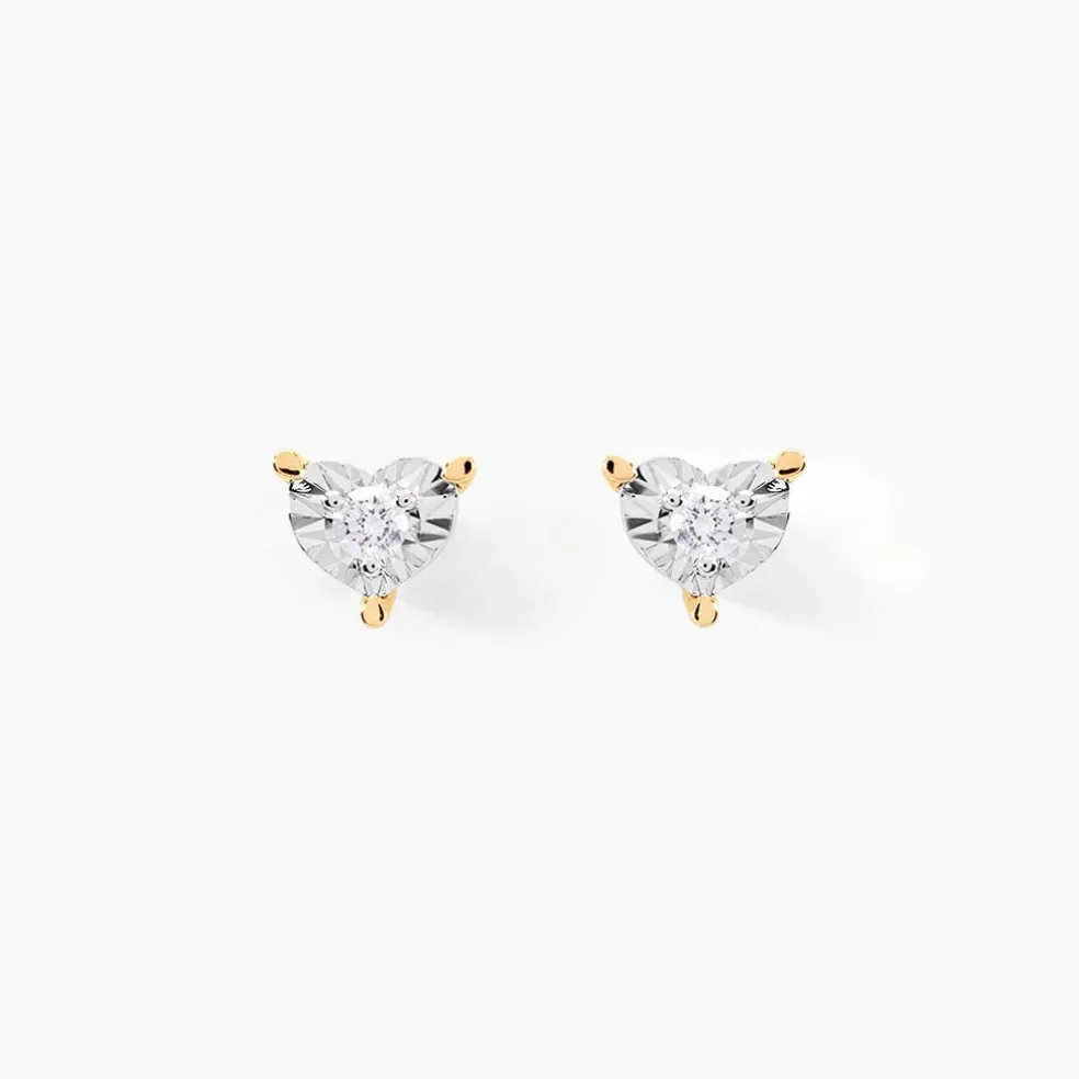 Boucles D'oreilles Puces Diamotion Or Jaune Diamant