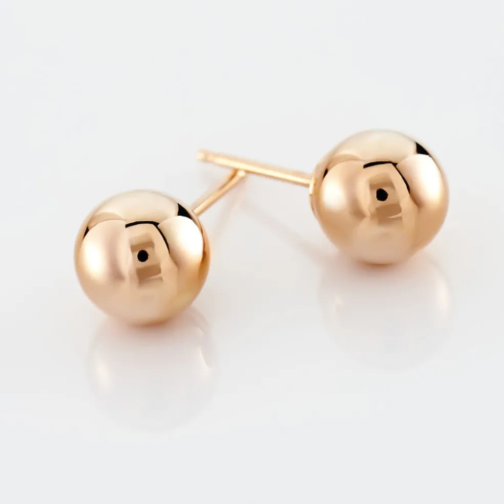 Boucles D'oreilles Puces Fidelia Boule Or Rose
