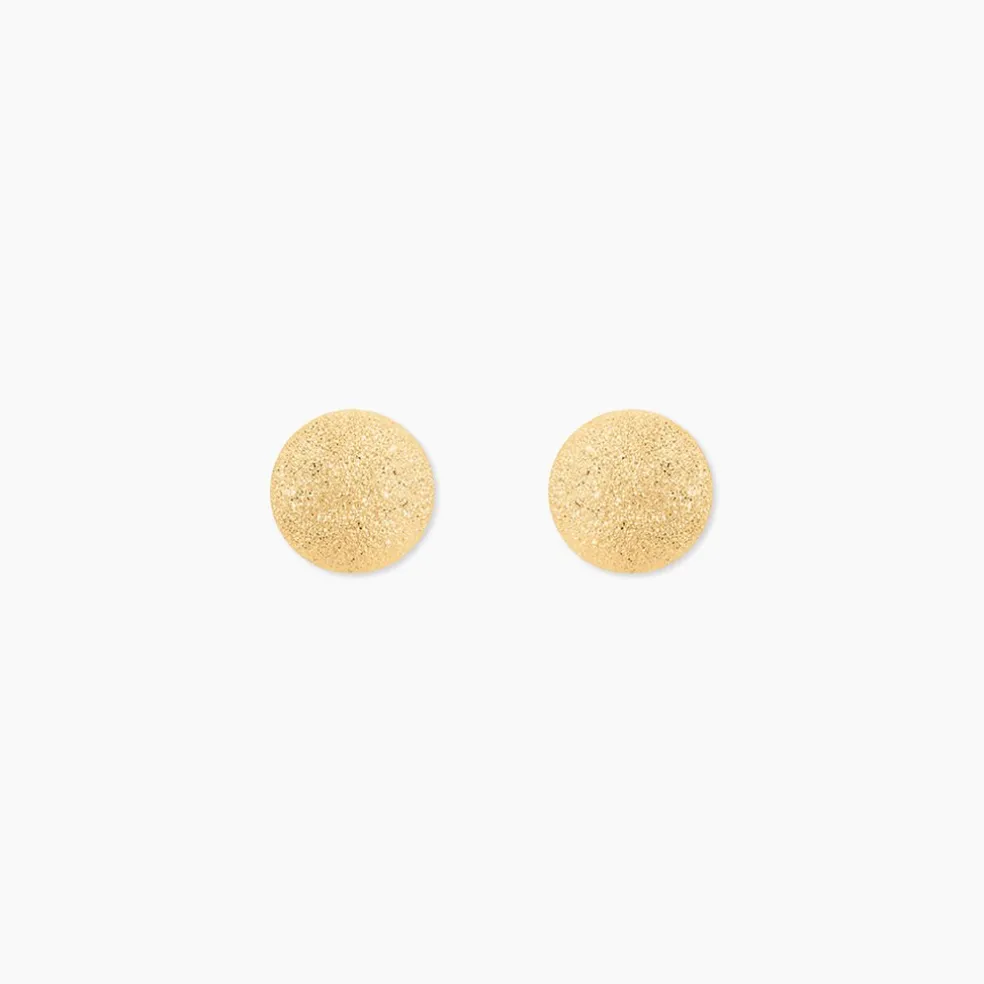 Boucles D'oreilles Puces Fidelia Boule Sablee Or Jaune