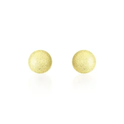 Boucles D'oreilles Puces Fidelia Boule Sablee Or Jaune
