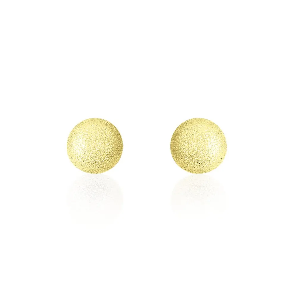 Boucles D'oreilles Puces Fidelia Boule Sablee Or Jaune