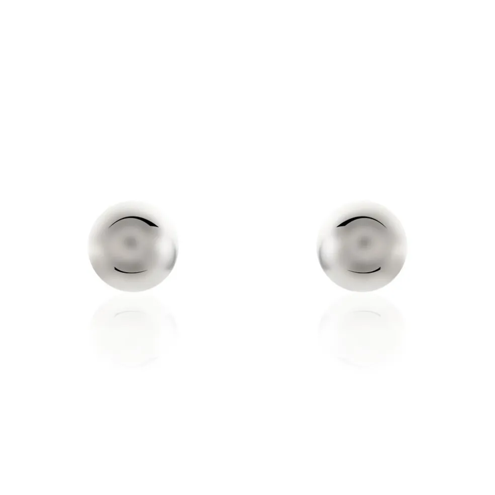 Boucles D'oreilles Puces Fidelia Boule Or Blanc