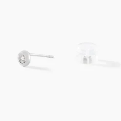 Boucles D'oreilles Puces Fatiana Or Blanc Diamant