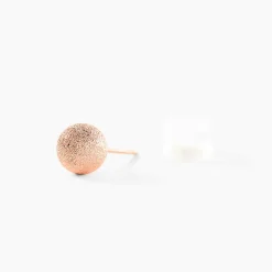Boucles D'oreilles Puces Fidelia Boule Sablee Or Rose