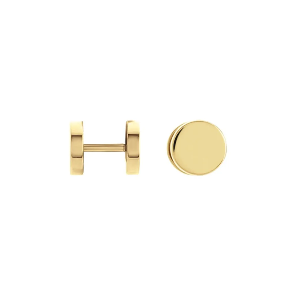 Boucles D'oreilles Puces Jourdan Eas Acier Doré