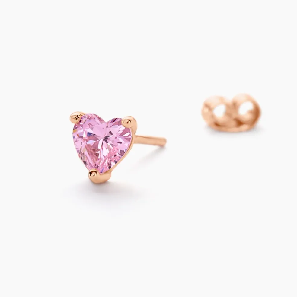 Boucles D'oreilles Puces Kelvyn Argent Rose Oxyde De Zirconium