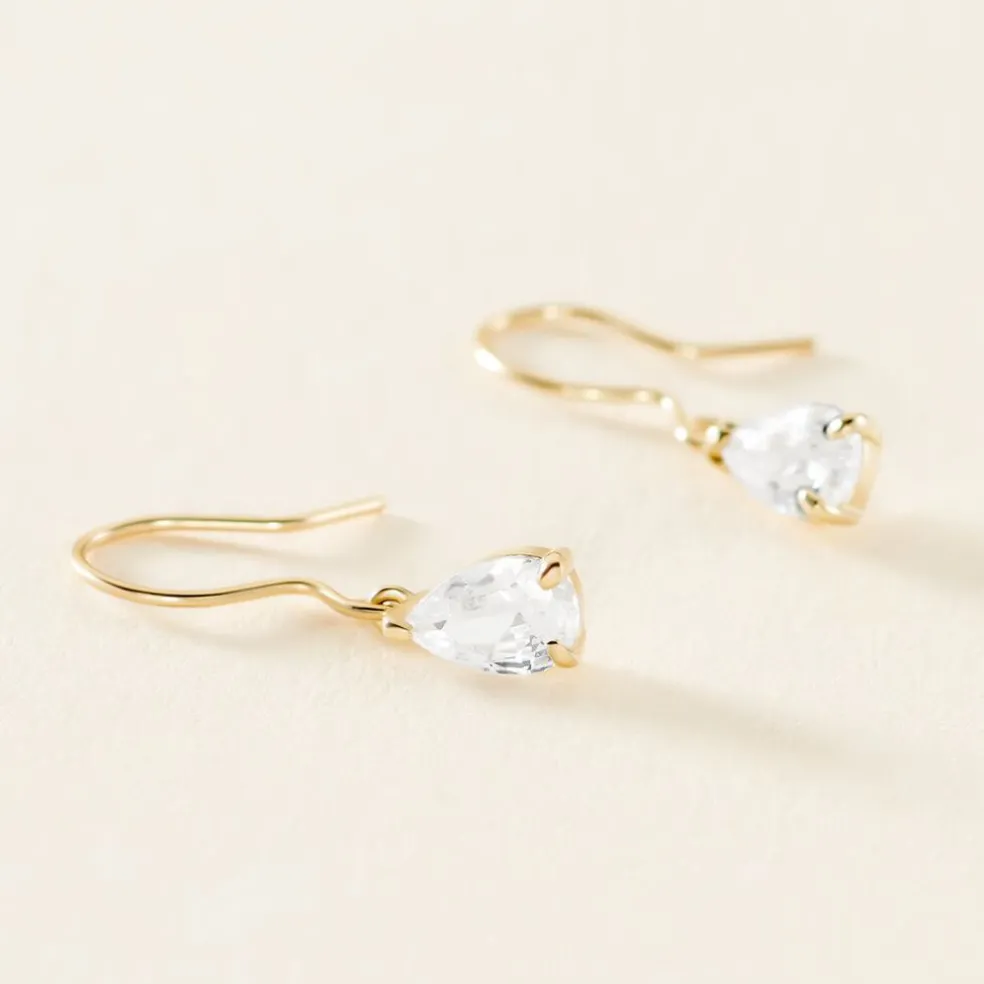 Boucles D'oreilles Puces Kalyne Or Jaune Oxyde De Zirconium