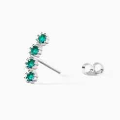 Boucles D'oreilles Puces Karrie Argent Blanc Oxyde De Zirconium