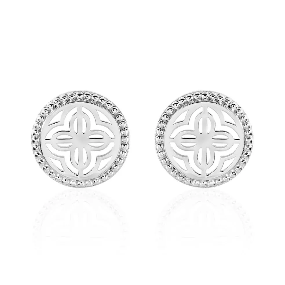 Boucles D'oreilles Puces Laetizia Celine Argent Blanc