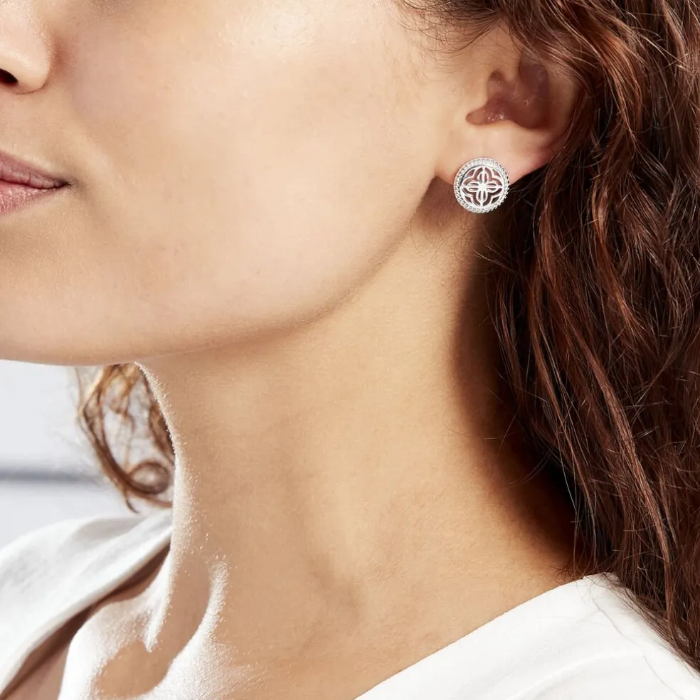 Boucles D'oreilles Puces Laetizia Celine Argent Blanc