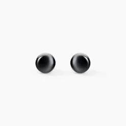 Boucles D'oreilles Puces Orbe Argent Blanc Céramique