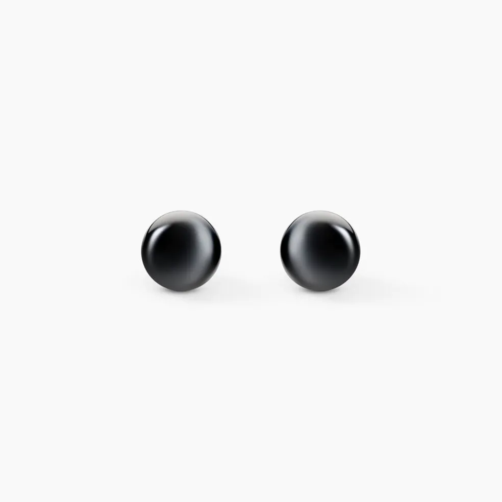 Boucles D'oreilles Puces Orbe Argent Blanc Céramique