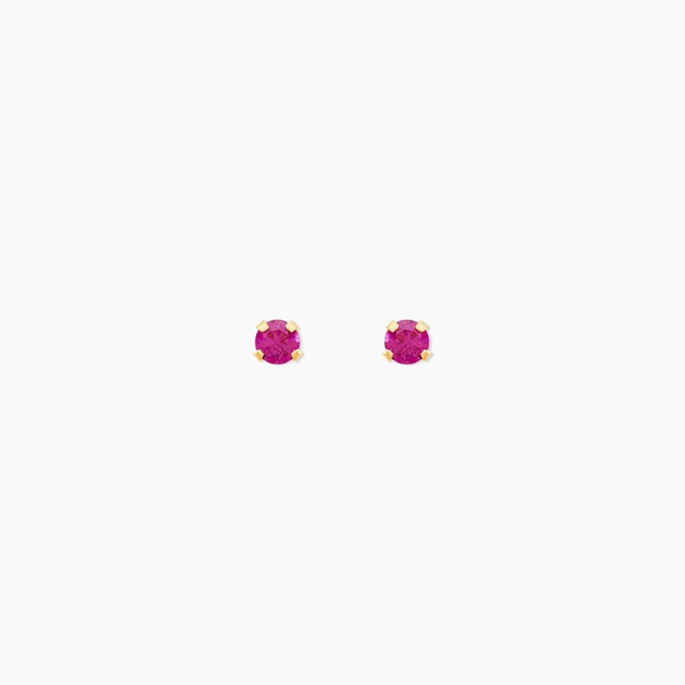 Boucles D'oreilles Puces Or Jaune Oxyde De Zirconium