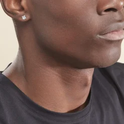 Boucles D'oreilles Puces Or Blanc Doreen Oxydes De Zirconium