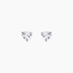 Boucles D'oreilles Puces Or Blanc Katherine Oxyde De Zirconium