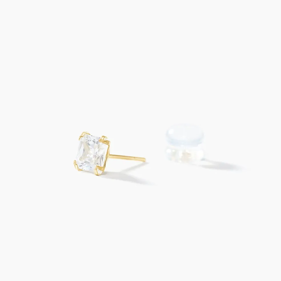 Boucles D'oreilles Puces Or Jaune Doreen Oxydes De Zirconium