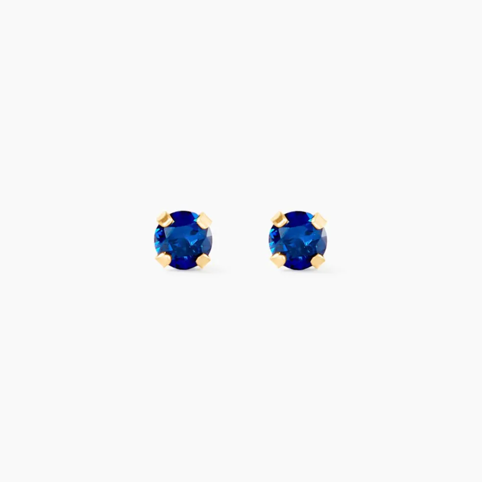 Boucles D'oreilles Puces Or Jaune Oxyde De Zirconium