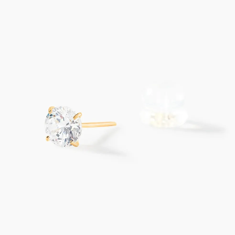 Boucles D'oreilles Puces Or Jaune Katherina Oxyde De Zirconium