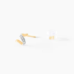 Boucles D'oreilles Puces Ouassima Or Jaune Diamant