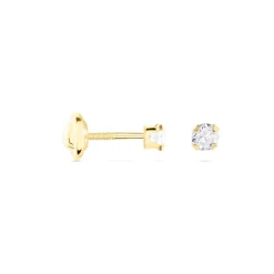 Boucles D'oreilles Puces Pepita Or Jaune Oxyde De Zirconium