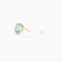 Boucles D'oreilles Puces Prudencia Or Jaune Topaze