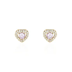 Boucles D'oreilles Puces Plaqué Or Jaune Alais Oxyde De Zirconium