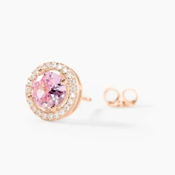 Boucles D'oreilles Puces Rio Argent Rose Oxyde