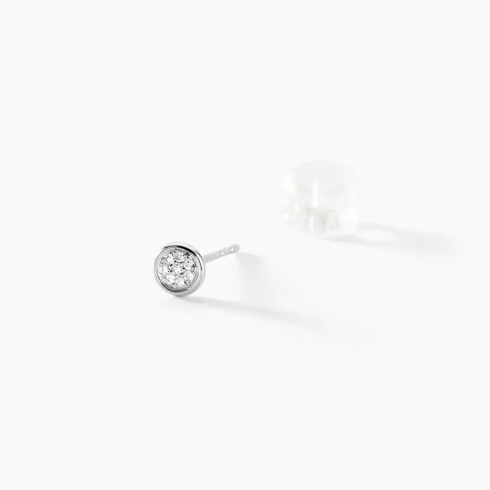 Boucles D'oreilles Puces Violanda Or Blanc Diamant