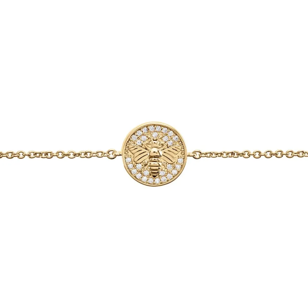 Bracelet Abelha Plaqué Or Jaune Oxyde De Zirconium