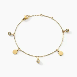 Bracelet Acier Doré Cristal