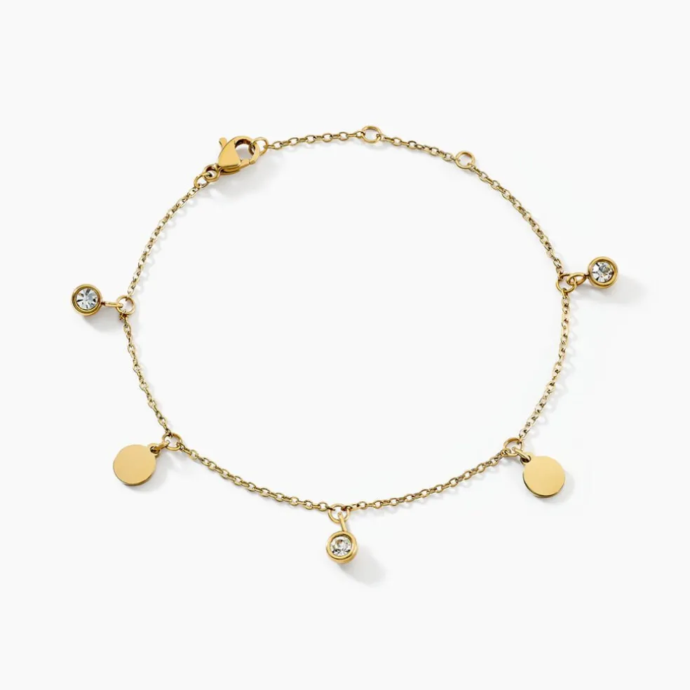 Bracelet Acier Doré Cristal