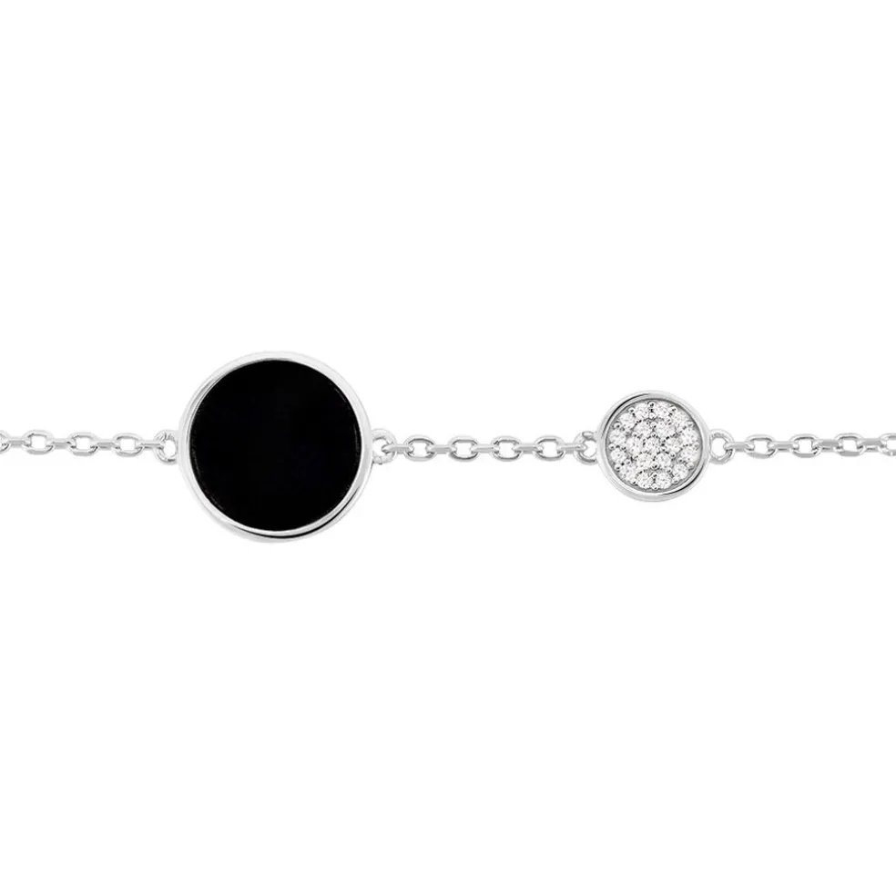 Bracelet Adonya Argent Blanc Céramique Et Oxyde De Zirconium