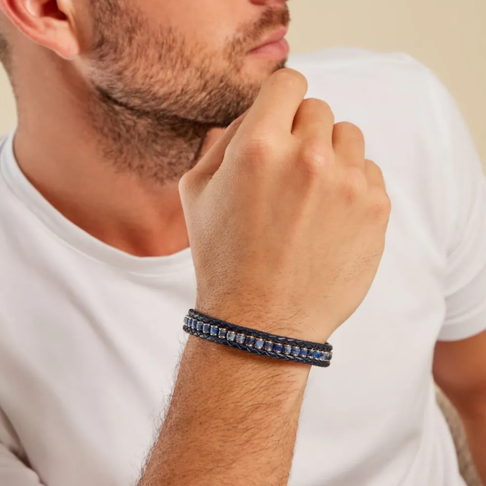 Bracelet Alassio Acier Blanc Sodalite