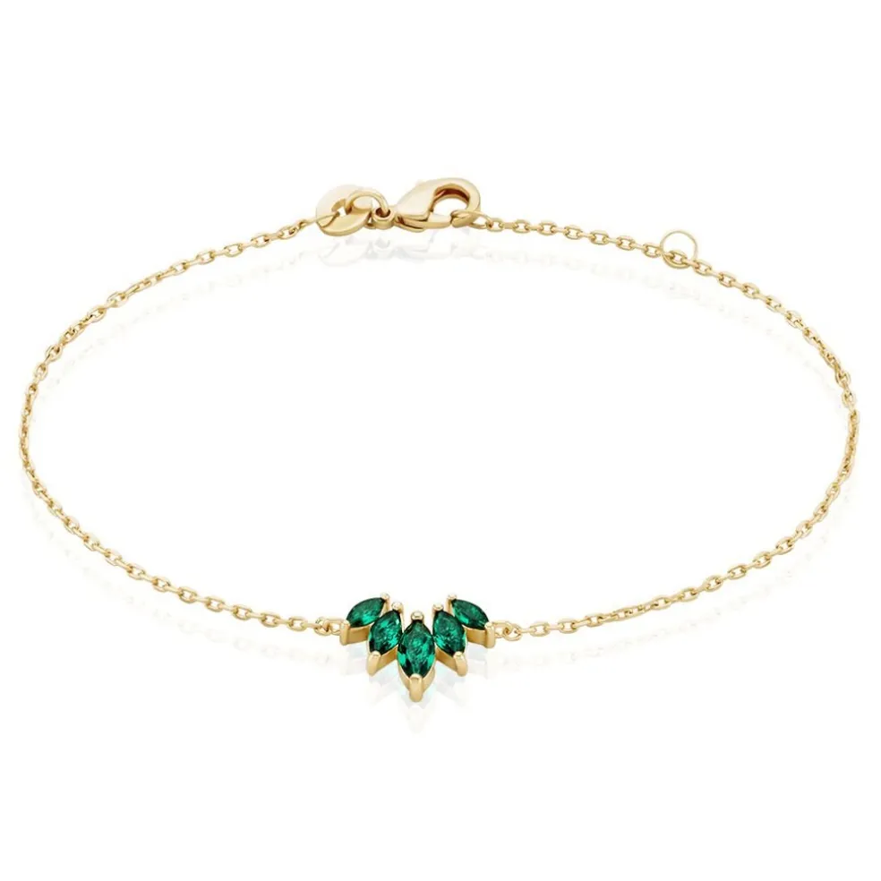 Bracelet Amazonia Plaqué Or Jaune Oxyde De Zirconium