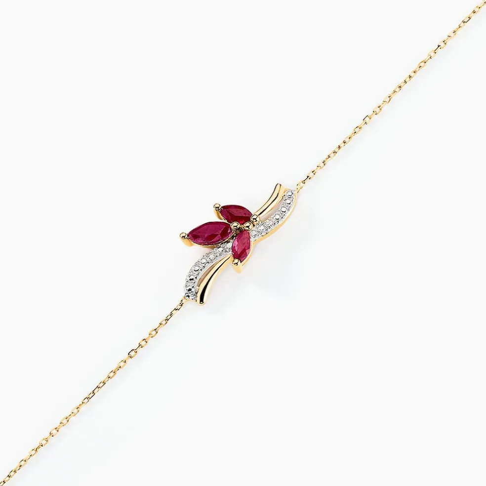 Bracelet Angie Or Jaune Rubis Diamant