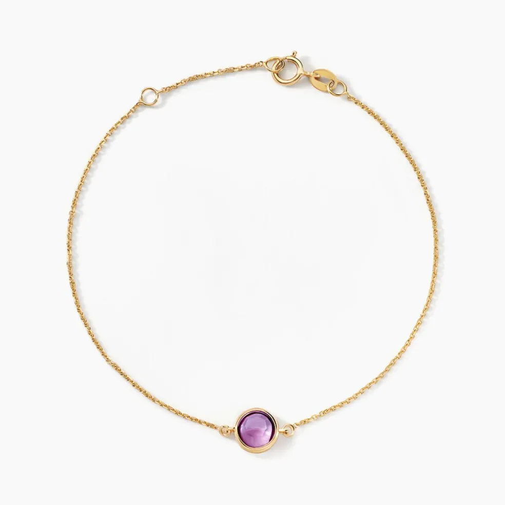 Bracelet Arenale Or Jaune Amethyste
