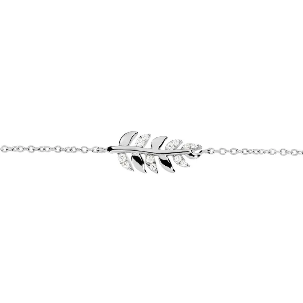Bracelet Argent Blanc Jade Oxydes De Zirconium Blancs