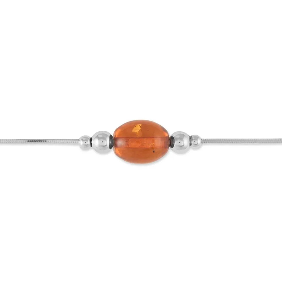 Bracelet Argent Blanc Safaa Ambre