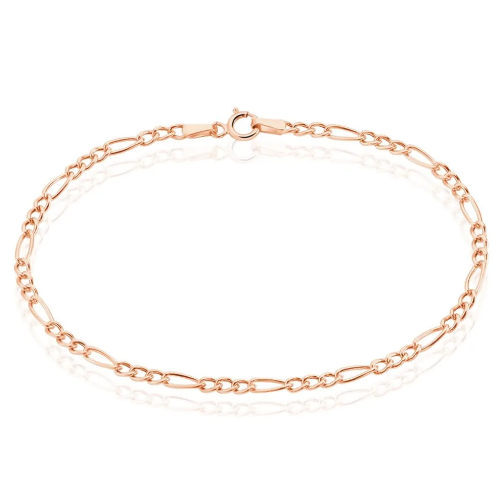 Bracelet Cameo Maille Alternee 1/3 Or Rose