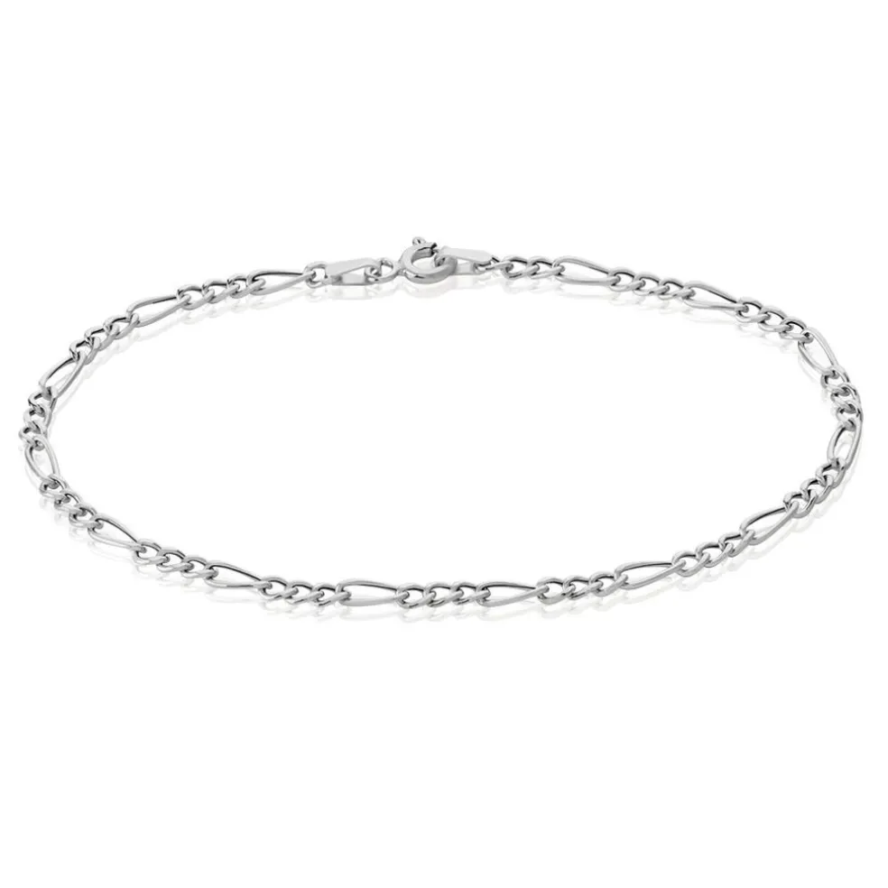 Bracelet Cameo Maille Alternee 1/3 Or Blanc