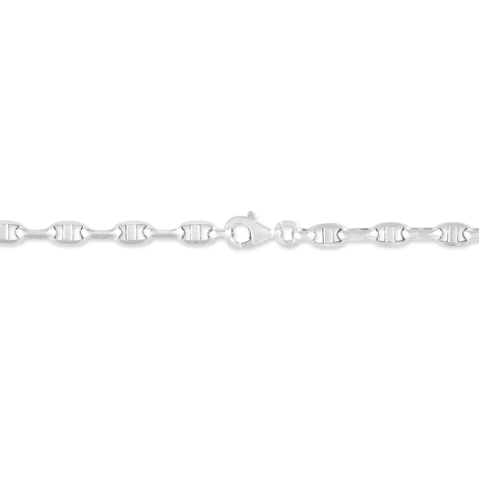 Bracelet Cameo Maille Alternee 1/3 Or Blanc