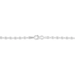 Bracelet Capucin Or Blanc Maille Marine Plate